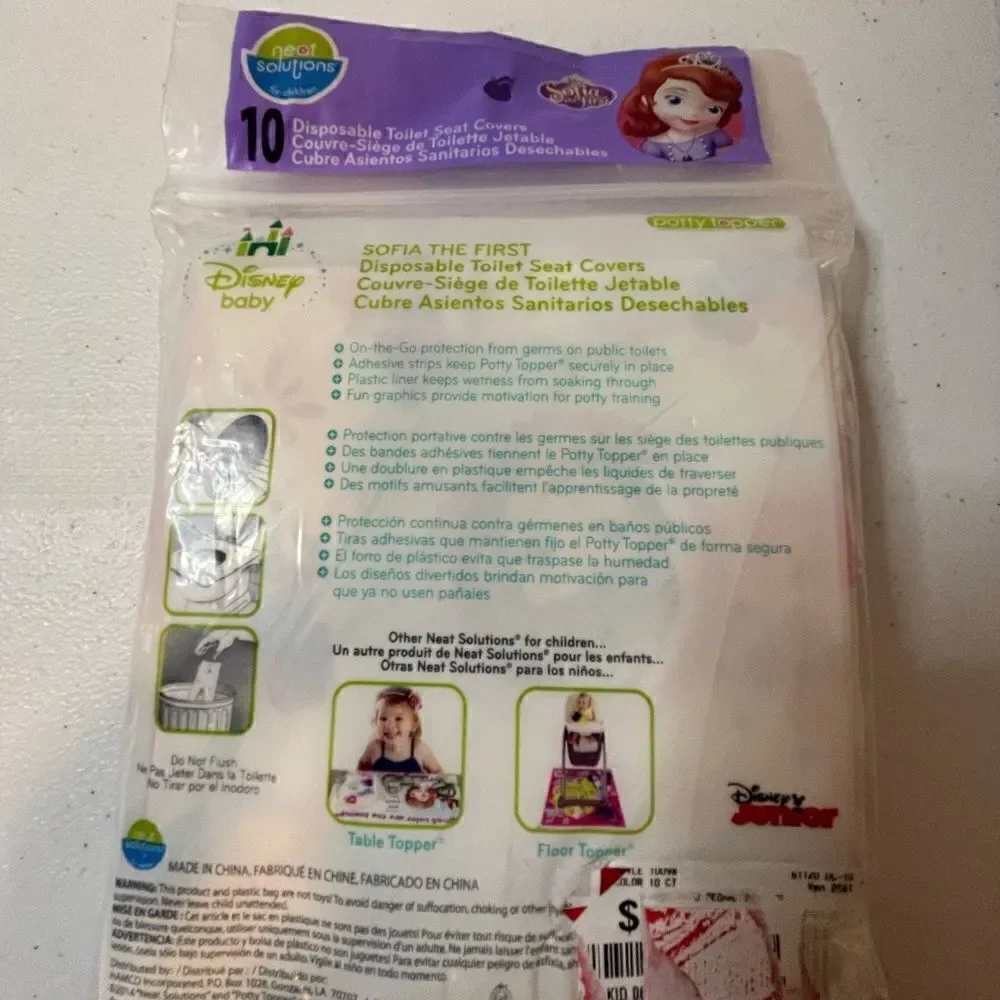 Disney Sophia potty covers and Munchkin diaper bag dispenser lot bundle